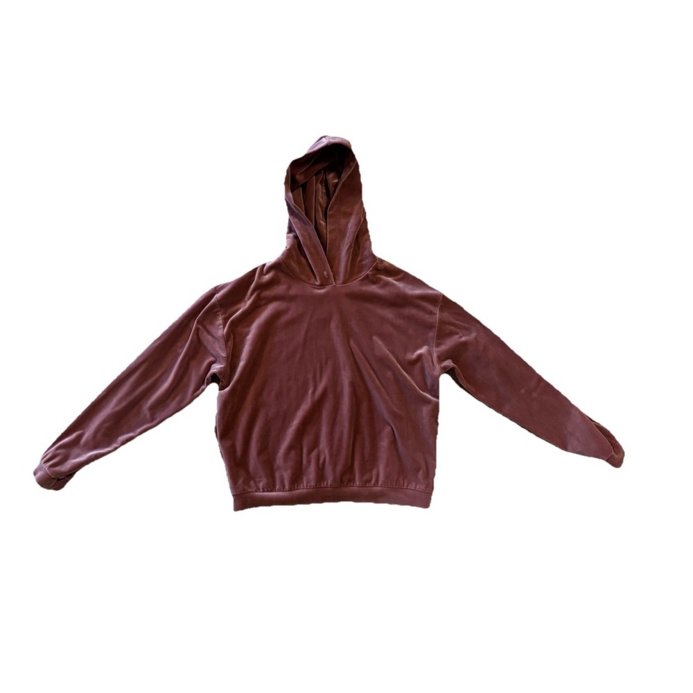Urban Nation Women's Velour Hoodie XL Mauve Dusty Rose Velvet Pullover‎ Soft
